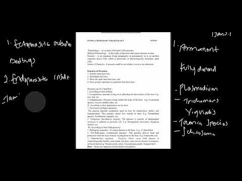 FUDMA CHS106 Basic Parasitology: Complete Lecture | Parasites, Hosts, Vectors & Classification