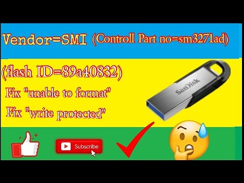 Fix "unable to format" usb flash drive (Vendor=SMI) (Controll Part no=sm3271ad) (flash ID=89a40832)