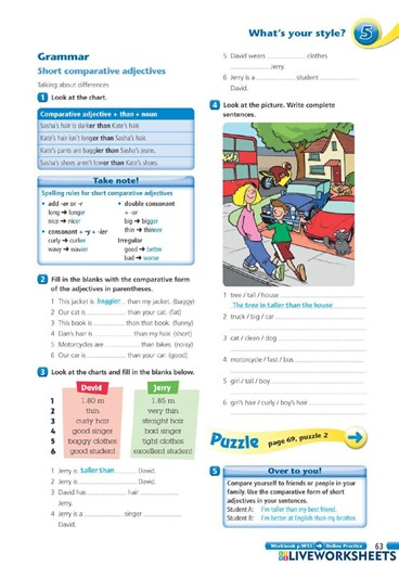 Engage 2 - Comparative Adjectives online exercise for