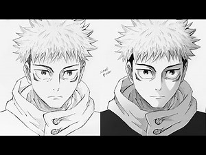 How to draw Yuji Itadori - Jujutsu Kaisen Easy