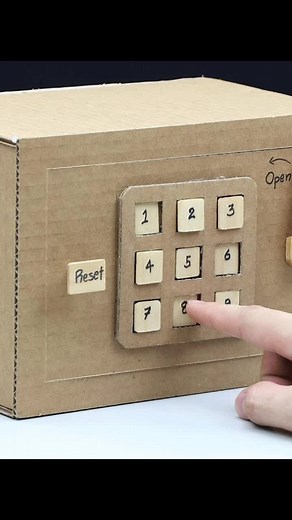 Build a Safe with Combination Number Lock from Cardboard #video #trending #viral #tiktok
