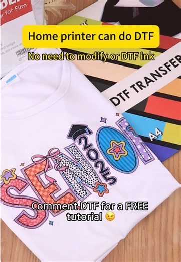 DTF printing hacks no one will tell you! You can make prints right at home with a regular printer#graduate #sublimation #sublimationhack #dtfprinting #fyp