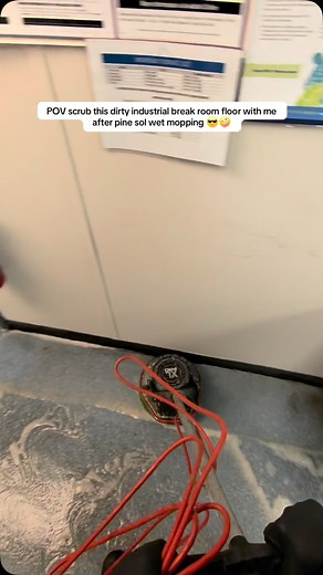11K views · 1.3K reactions | POV scrub this dirty industrial break room floor with me after pine sol wet mopping with the oreck orbiter 識 #clean #cleaning #cleaningpov #dirtywaterdump #mopping #metaraybans #cleaningbusiness #cleaningasmr #wetmop #floorscrubbing #floorscrub #floorcleaning #industrialcleaning | Brandon The Cleaner | Facebook