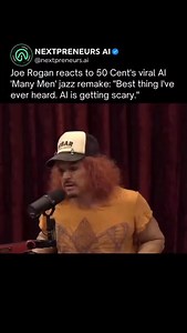 Artificial Intelligence | Technology | Business on Instagram: "Joe Rogan just heard an AI-generated 1960s soul remix of 50 Cent’s ‘Many Men’… and called it ‘the best thing I’ve ever heard.’ The AI transformed a gritty rap classic into vintage Motown vibes—rich vocals, soulful instruments, and flawless production. His reaction? Nod, laugh… and: ‘AI is getting scary.’ The future of music is here, and it’s powered by AI. Follow @nextpreneurs.ai for the latest in AI & Tech."