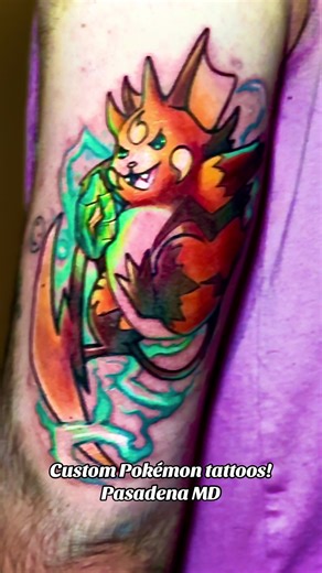 Got to do this custom Gorochu piece for my client Hes holding a Thunder stone! Fun fact: Gorochu is a scrapped, mythical final evolution for Raichu, intended for the original Pokémon Red & Blue games as an