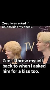 Zee : I was asked if able to kiss my cheek. 📸 : When he said to you, what do you feel? Zee : I threw myself back to when I asked him for a kiss too. I didn’t see any prob for doing it. I normally hom him anyway. Or you want me to do it now? cr rkatepuka ZNN AT MAYA25 #MAYATVAWARDS2025 #ZeeNuNew 💞✨ #ZeePruk #nunew #zonzon #zunshine #nananu | ZeePruk and domundi boys