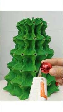DIY Christmas tree made from egg cartons