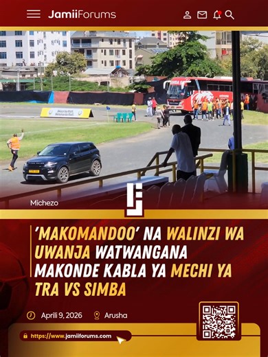 ARUSHA: Watu wanaodhaniwa kuwa ni 'Makomandoo' wa Simba SC na Walinzi wa Uwanja wa Amri Abeid wamerushiana ngumi wakati msafara wa Simba SC ulipokuwa unaingia Uwanjani Saa 8:30 Mchana, leo Aprili 9, 2026 kabla ya kuanza kwa mchezo wa Ligi Kuu Bara timu hiyo inayovaana na TRA United. Chanzo cha tukio hilo hakijajuliana.Zaidi https://t.co/pPCHiwBiyrVideo: Olakajr Sports#JamiiForums #JFSports #LigiKuuBara