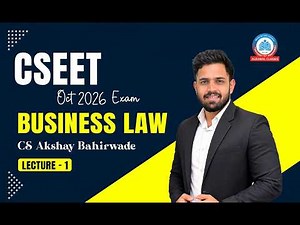 CSEET | LAW | LECTURE 1 | BY CS AKSHAY BAHIRWADE | AGRAWAL CLASSES