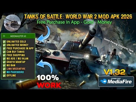 Download Tanks of Battle: World War 2 Mod Apk Terbaru 2026 | Offline, Unlimited All & Anti Ban