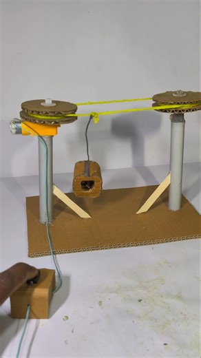 Cardboard ropeway model,कार्डबोर्ड रोपवे मॉडल,| Amazing,Best science project for students • Dc Motor