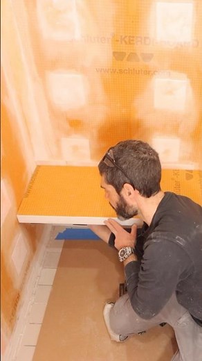 Floating Shower Bench Installation - #shorts