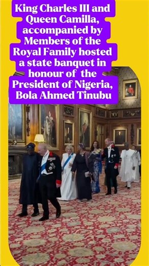 King Charles III Queen Camilla, accompanied by Membersin of Royal Family honour of Bola Ahmed Tinubu