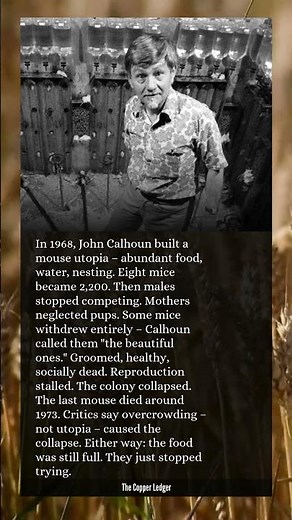 Eight mice, unlimited food, no predators. The colony died anyway.