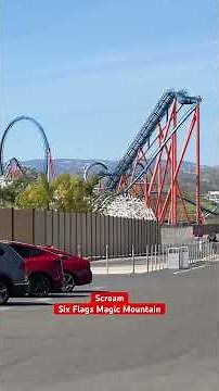 Scream Roller Coaster in Action at Six Flags Magic Mountain #sixflagsmagicmountain