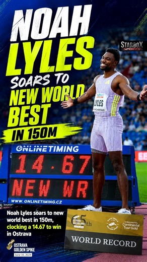 Noah Lyles BREAKS World Record! 14.67s in 150m at Golden Spike 2026 #short #sports #usa