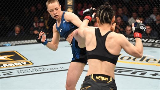 Thug Rose UFC 261: Rose Namajunas wins title with beautiful head kick KO on Weili Zhang that left Joe Rogan crying in the octagon