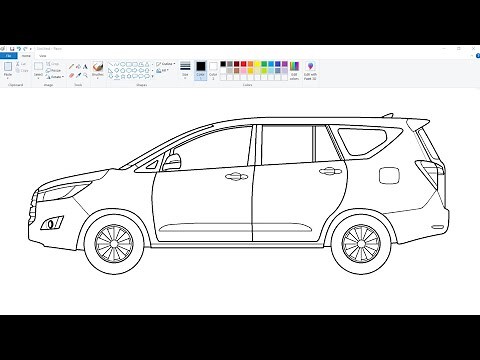 How to draw Toyota Innova Crysta in Ms Paint | Car Drawing Tutorial.