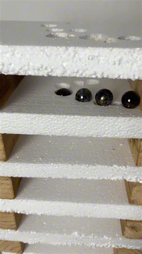 Giant Hot Iron balls vs Thermocol 😱🔥 #shorts #asmr #experiment