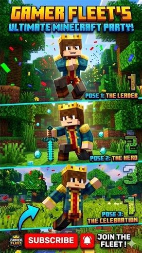 👑 GamerFleet’s Ultimate Minecraft Party! Best Character Poses 🎉
