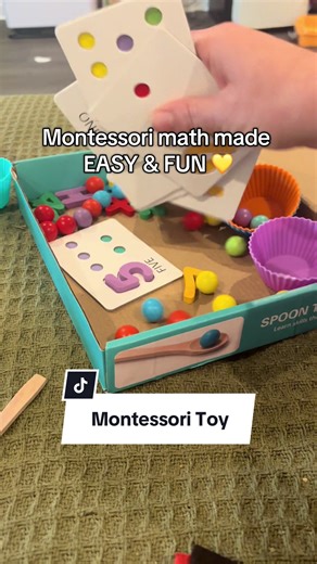 Looking for a screen-free gift that actually keeps kids engaged? 🎁 This Montessori math set helps little ones count, match colors, and build fine motor skills — all while playing! Perfect for toddlers learning through hands-on fun 💛 #montessori #toddlertoys #educationaltoys #sensoryplay #giftsforkids