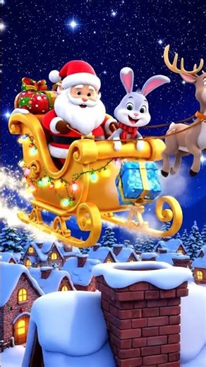 Bunny Helps Santa 🎅🐰 | Magical Christmas #SantaAndBunny #ChristmasNight #KidsCartoon #HolidayFun