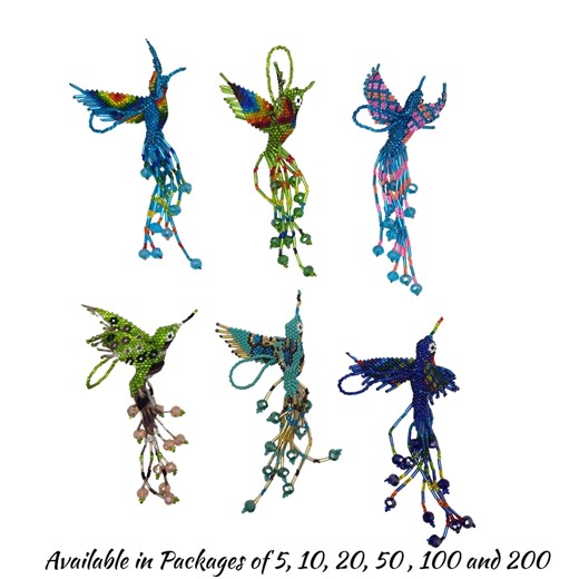 Lot Beaded Hummingbird Ornament Handmade Guatemala - Rear View Mirror Bag Charm Gift - Etsy