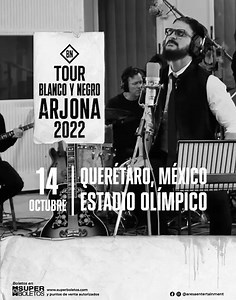 🎙Ricardo Arjona Tour Blanco y Negro 2022. La gira más esperada del 2022 que ha marcado un antes y un después en el mundo del espectáculo latinoamericano, regresa a Querétaro y no te lo puedes perder. Boletos: https://bit.ly/3PXC3HH | AD Querétaro