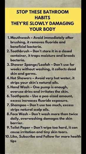 Stop These 9 Common Bathroom Habits That Are Secretly Damaging Your Body | Daily Hygiene Mistakes