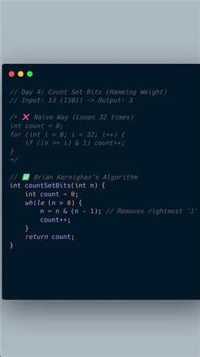 The Fastest Way to Count Bits ⚡ #100daysofcode #coding #cpp