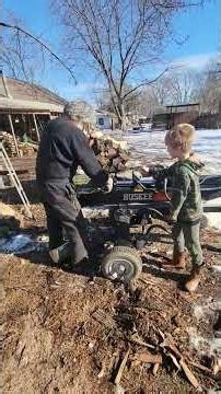 JR LEARNING TO SPLIT WOOD