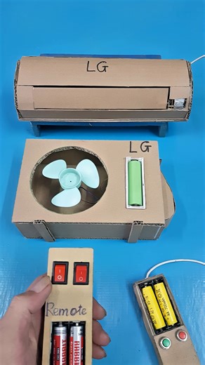 Creative Senito on Instagram: "Fully remote-controlled Cardboard air conditioner #DIY #RemoteControl #CoolingSystem #dcmotor #tech #demotorproject #shortviral #shortforyou X #shorts #demotor #trending #motor #schoolproject #viral #reels #science #foryoupage #instamood #instadailypost #foryoupageシforyou #foryouシpage #foryouシ #viralreelschallenge2025viralreelschallengejaiviralreelschallengeviralreelschallenge"