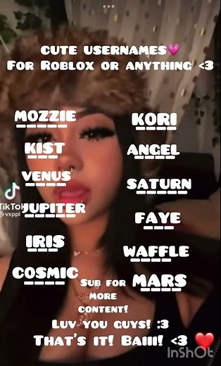 Cute Roblox usernames! Or use them for anything💗 #usernames #likeandsubscribe #loveyou
