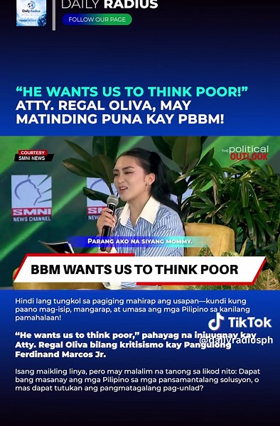 Atty. Regal Oliva: PBBM Wants Us to Think Poor!