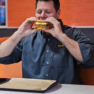 Have you tried the new triple breakfast stacks? With layers of sausage, bacon, egg AND cheese, only former Texans offensive lineman and McD owner/operator Steve McKinney could make THIS sandwich look small! Try it on for size at your local Houston McDonald's.  | McDonald's | Facebook