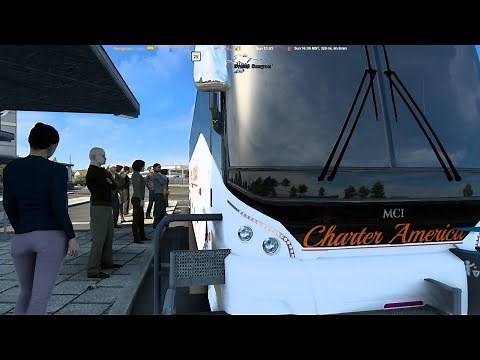 American Truck Simulator 1.40 MCI-J4500 American Skin Pack Showcase And An Accident. Tires Screeched