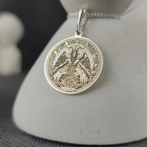 Baphomet Necklace / Esoteric Pendant / Silver Gold Plated / Gothic Occult Jewelry / Goat Head Symbol / 14K Solid Gold Talisman - Etsy