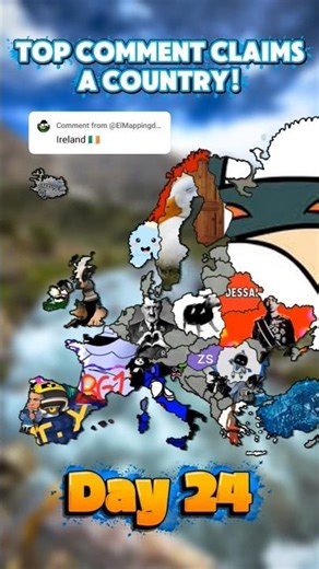 Top comment claims a country! (Day 24)🇪🇺 #map #mapper #europe