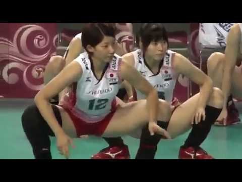 女子バレー ストレッチ くっきり… women athlete