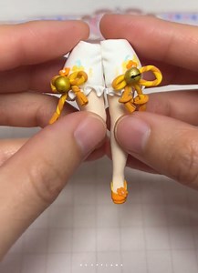 Red Hair Styled in Twin Bun 💛 Clay Figure Short Tutorial | DEEPFLAME