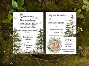 Enchanted Forest Wedding Invitations | Whimsical Woodland | Custom Printable Set | Forest Wedding | Editable Template | Digital Download - Etsy Canada