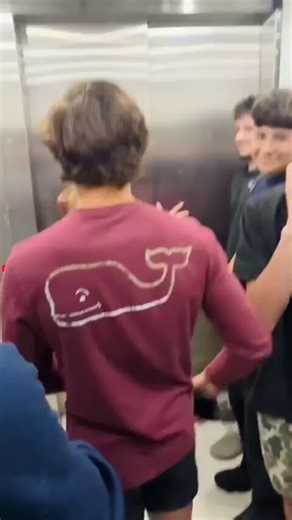 A girl goes viral after getting stuck in an elevator with a group of immature guys...