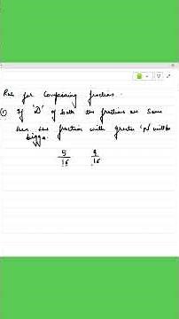 Rule for comparing Fractions #fractions #math #mathstricks #mathematics #mathshorts