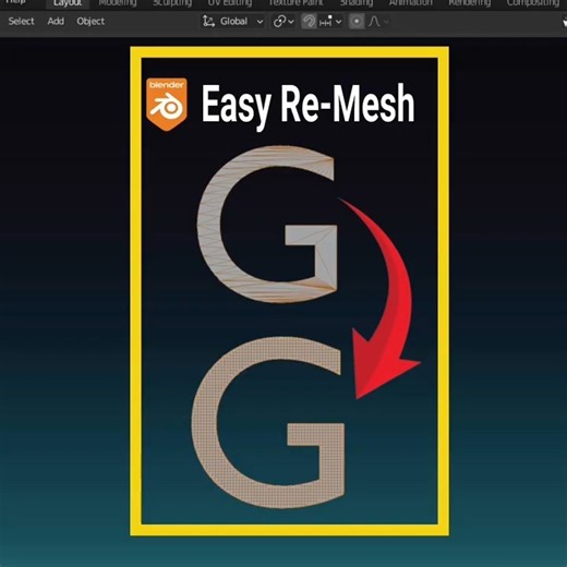 How To Create Re-Mesh in blender #shorts #youtubeshorts #blender #convert #blendertutorial