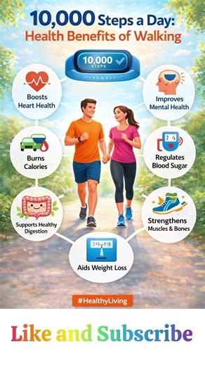 10,000 Steps a Day 🚶‍♂️ | Amazing Health Benefits of Walking Daily #healthyfood #naturalmedicions