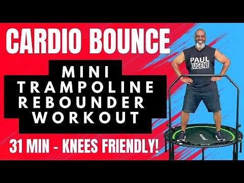 31-Minute Mini Trampoline Rebounder Cardio Bounce Workout | Knees Friendly