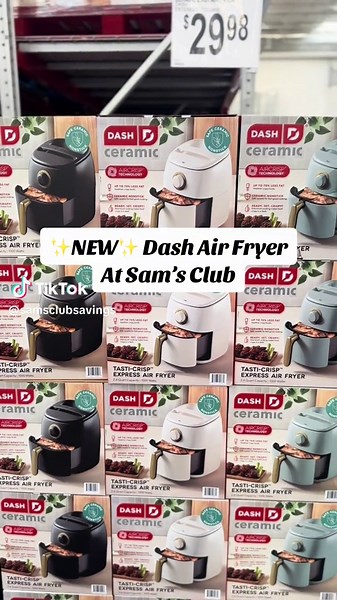 How cute are these new Dash Air Fryers at Sam’s Club?! I love all the different color options and the sleek style makes it perfect to keep on the countertop without taking up a lot space! Available in store and online for $29.98! There are also more color options available online! @Sam’s Club For more Sam’s Club Finds follow us on Instagram! @samsclubsimplesavings #samsclub #samsclubfind #samsclubfinds #airfryer #airfryermaster #kitchen #kitchenappliances
