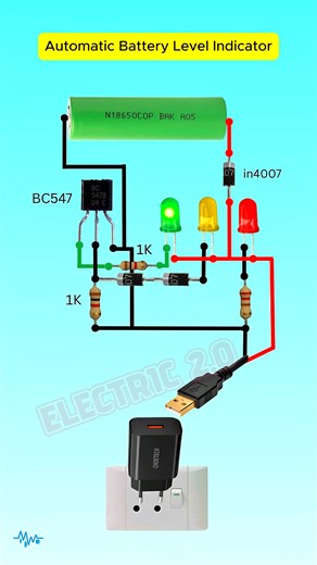 155K views · 1.2K reactions | Automatic Charging Indicator Circuit | Electric 2.0 | Facebook