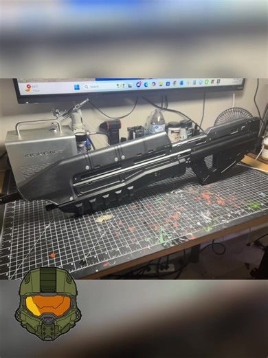 HALO inspired Assault Rifle! Final touches going on it! #halo #gaming #xbox #3dprinting #cosplay