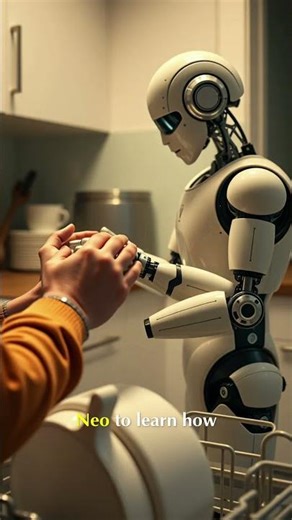 Neo Robot: Human-Controlled AI Learning for Tasks #shorts